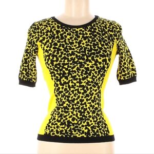 Moschino Boutique Electric Yellow Leopard Sweater XS